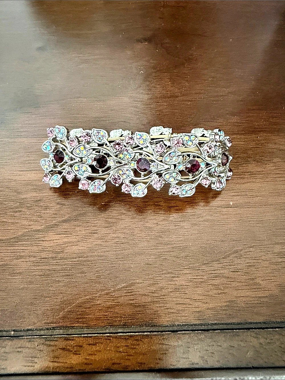 Rhinestone Bracelet in Silver & Pink Like New